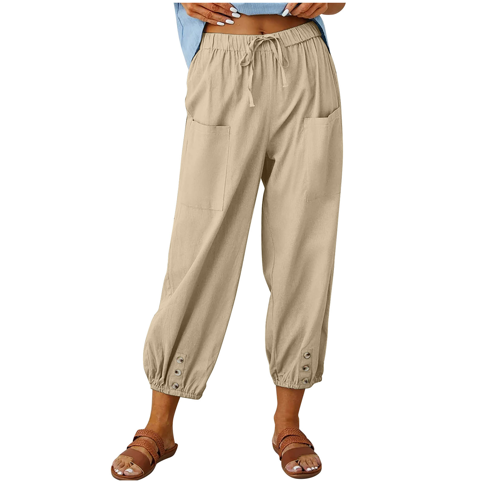 Women's Summer Capri Wide Leg Pants